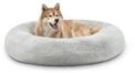 lionto Donutbett f&uuml;r Hunde & Katzen, Rundes Hundebett, &Oslash; 120 cm, Hellgrau