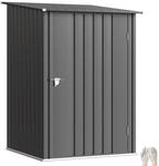 Outsunny Metall Ger&auml;tehaus 0,92 m&sup2; mit Pultdach 100x103x160cm Dunkelgrau 