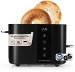 GOURMETmaxx Toaster Kurzschlitz f&uuml;r 2-Scheiben | Schwarzer Toastr&ouml;ster mit 6