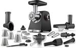 Bosch MultiPower Serie 6 Fleischwolf MFWS682B, Reibe-, Kebbe- und Wurst-Aufsatz,