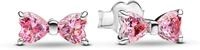 Pandora Timeless Funkelnde Rosafarbene Schleife Ohrringe aus Sterling Silber mit