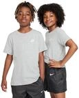 Nike Unisex Kinder K NSW Tee Emb Futura Lbr Shirt, Dk Grey Heather, S EU