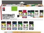 Marabu 1401000000087 - Decormatt Acryl Starterset, samtmatte Acrylfarbe auf