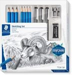 STAEDTLER Mars Lumograph 100 Zeichenset &ndash; 12-teilig, sortiert | 7 Bleistifte...