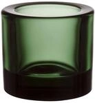 Iittala Kivi Windlicht 60 mm in der Farbe Pine Green Glas Teelichthalter