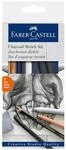 Faber-Castell 114002 - Kohle Sketch Set Goldfaber, 7 teilig | Kreativset mit