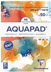Clairefontaine 975620C Aquarellblock Aquapad A6, 50 Blatt 300g mittelfein
