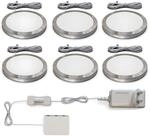 B.K.Licht - 6er Set Unterbauleuchte mit Kabelschalter, warmwei&szlig;e Lichtfarbe, je