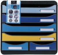 Exacompta 3124202D Ablagebox BeeBlue aus Recycling-Kunststoff mit 4 Schubladen...