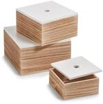 Zeller Aufbewahrungsbox, 3er Set, ca. 16 x 16 x 8 cm; 20 x 20 x 11,2 cm; 24 x...