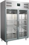 SARO Gewerbek&uuml;hlschrank mit Glast&uuml;ren - 2/1 GN, Modell GN 1200 TNG