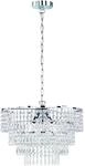 Reality Leuchten Pendelleuchte Orient R13473006, Metall Chrom, Behang Acryl...