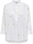 ONLY Damen Onlnew Lina Grace Ls Emb Shirt Noos WVN Knopfverschluss Box Fit Hemd Mit