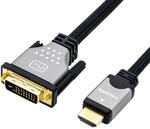 ROLINE Monitorkabel DVI - HDMI, ST-ST, dual link, schwarz / silber, 2 m