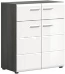xonox.home Garderobe Salsa Schuhkommode Kommode Schrank Front wei&szlig; Hochglanz...