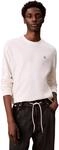 Calvin Klein Herren Langarmshirt Waffle Badge Tee mit Rundhalsausschnitt, Beige