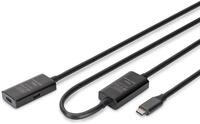 DIGITUS Aktives USB 3.2 Gen1 Verl&auml;ngerungskabel &ndash; 10 m &ndash; 5 Gbit/s | USB-C