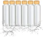 Relaxdays Trinkflasche mit Bambusdeckel, 6er Set, 500 ml, Wasserflasche mit...