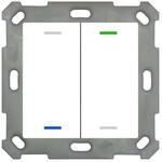 KNX Button Light 55 2-fold, RGBW, Reinwei&szlig; gl&auml;nzend, Neutral