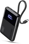 INIU Power Bank, 10000mAh Ultra-d&uuml;nn 45W Schnellladen Powerbank mit USB-C-Kabel,