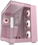 Cougar Cube Midi-Tower-Geh&auml;use aus Geh&auml;rtetem Glas, FV150 ARGB, Rosa