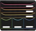 Exacompta 306914D Ablagebox Harlekin Querformat mit 6 Schubladen f&uuml;r DIN A+