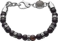 Diesel Armband F&uuml;r M&auml;nner Perlen, 18 Cm - 19,5 Cm Schwarzes Halbedelsteinarmband,