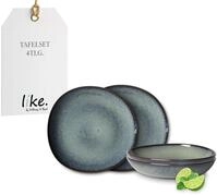 like. by Villeroy & Boch - Lave Gris Geschirr Set Aus Steingut, 4Tlg., Pottery...