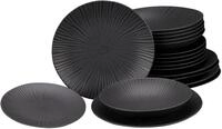 CreaTable, 24414, Serie Vesuvio Black, 18-teiliges Geschirrset f&uuml;r 6 Personen,