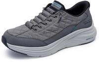 Skechers Herren Contour Foam Cozy Fit Sneaker, Charcoal Mesh/Duraleather/Black Trim,