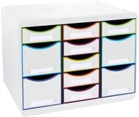 Exacompta 313913D Ablagebox Harlekin aus Recycling-Kunststoff mit 11 individuell