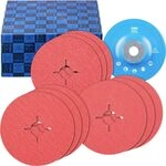 PFERD Fiberscheiben-Set, 10-tlg. | Keramikkorn &Oslash;125mm CO-COOL 36, 60, 80 mit