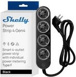 Shelly Power Strip 4 Gen4 Schwarz - Matter WLAN Mehrfachsteckdose, 4 Fach Smarte