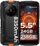 DOOGEE Fire 3 Ultra Android 15 AI Outdoor Mobile Phone Without Contract, 24GB +