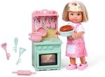 Simba Evi Love Kitchen, Spielpuppe mit Neuer K&uuml;che, Ofen zum &Ouml;ffnen und Kuchen mit
