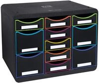 Exacompta 313914D Ablagebox Harlekin aus Recycling-Kunststoff mit 11 individuell