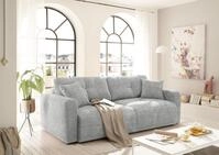 BULLET Bequemes Schlafsofa mit Bettkasten, Stoffbezug Silber - Klappbares Sofa...