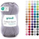 Gr&uuml;ndl Wolle Cotton Quick uni H&auml;kelgarn 1 Kn&auml;uel 50 g, Silbergrau | d&uuml;nne...