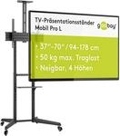 goobay TV-Pr&auml;sentationsst&auml;nder 37&ndash;70 Zoll, mobil, h&ouml;henverstellbar bis 1966 mm,