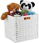 Relaxdays Aufbewahrungskorb, quadratischer PP-Korb f&uuml;r Bad u. Kinderzimmer,