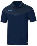 JAKO Herren Poloshirt Champ 2.0, Marine/Darkblue/Skyblue, 3XL