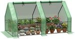 Outsunny Gew&auml;chshaus mit Rei&szlig;verschlussfenster 180 x 90 x 90 cm Gr&uuml;n