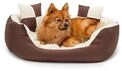 lionto Hundebett 4-in-1 mit Wendekissen, 65 x 50 cm, Braun/Beige