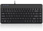 Perixx PERIBOARD-409H Kabelgebunden USB Mini-Tastatur mit 2 USB-Hubs, Schwarz,...