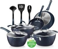 NutriChef Pfannenset & Topfset 11-teilig Antihaftbeschichtet &ndash; Kochtopf Set...