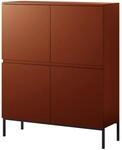 Selsey Kommode Schrank Aufbewahrungsschrank 100 cm 4 T&uuml;ren 8 F&auml;cher Ziegelrot