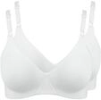 Nur Die 2er Pack Baumwoll BH b&uuml;gelloser doppellagiger Softcup-BH Bra weich bequem