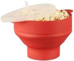 Relaxdays Popcorn Maker Silikon f&uuml;r die Mikrowelle, zusammenfaltbarer Popcorn