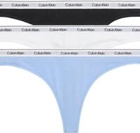 Calvin Klein Damen 3er Pack Strings Thong Unterw&auml;sche, Mehrfarbig