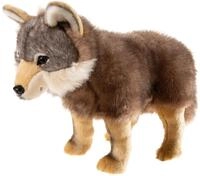 MISANIMO Wolf stehend | Naturgetreues Design, Samtig weicher Pl&uuml;sch, Stabile